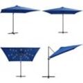 Ampelschirm mit LED-Leuchten und Stahlmast 250x250cm Azurblau - Sonnenschirm - Sonnenschirme - Home & Living - Blau