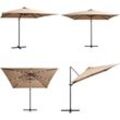 Ampelschirm mit LED-Leuchten und Stahlmast 250 x 250 cm Taupe - Sonnenschirm - Sonnenschirme - Home & Living - Taupe