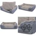 Vidaxl - Hundebett mit gepolstertem Kissen Größe m Grau - Hundebett - Hundebetten - Home & Living - Grau