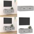 TV-Wandschrank Grau Sonoma 80x36x25 cm Holzwerkstoff - TV-Schrank - TV-Schränke - Home & Living