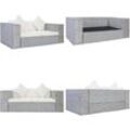 2-Sitzer-Sofa mit Kissen Grau Natürliches Rattan - Sofa - Sofas - Home & Living - Grau