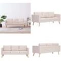 Vidaxl - 3-Sitzer-Sofa Stoff Cremeweiß - Sofa - Sofas - Home & Living - Creme