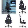 Gaming-Stuhl mit Fußstütze Schwarz und Blau Kunstleder - Gaming-Stuhl - Gaming-Stühle - Home & Living - Schwarz