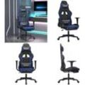 Gaming-Stuhl mit Fußstütze Schwarz und Blau Kunstleder - Gaming-Stuhl - Gaming-Stühle - Home & Living - Schwarz