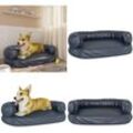 Vidaxl - Hundebett Ergonomisch Schaumstoff Dunkelblau 75x53cm Kunstleder - Hundebett - Hundebetten - Home & Living - Blau