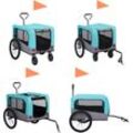 2-in-1 Fahrradanhänger für Hunde und Buggy Blau und Grau - Fahrradanhänger Haustiere - Haustier-Fahrradanhänger - Home & Living - Blau