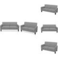 Vidaxl - Sofas - Living 2-tlg. Sofagarnitur Stoff Hellgrau - Grau