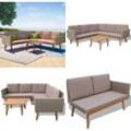 4-tlg. Garten-Lounge-Set mit Auflagen Poly Rattan Grau - Gartenmöbel-Set - Gartenmöbel-Sets - Home & Living - Grau