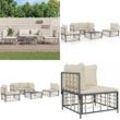 Vidaxl - 5-tlg. Garten-Lounge-Set mit Kissen Anthrazit Poly Rattan - Garten Lounge Set - Garten Lounge Sets - Home & Living - Anthrazit