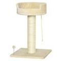 PawHut Kratzbaum mit Spielball und Liegeebene beige 55L x 55B x 83H cm