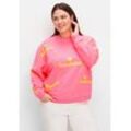 Sweatshirt SHEEGO "Große Größen" Gr. 44, pink (pink gemustert), Damen, Obermaterial: 100% Baumwolle, bedruckt, Sweatshirts, aus Baumwolle, mit Neon-Print