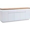 Sideboard MCA FURNITURE "Romina", weiß (weiß matt), B:200cm H:81cm T:40cm, MDF, Massivholz, Sideboards, mit LED Beleuchtung weiß dimmbar, inkl. Fernbedienung