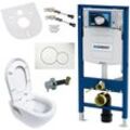 Geberit - Hänge Dusch Wand wc Taharet Bidet Toilette + Vorwandelement + Absperrventil - Weiß