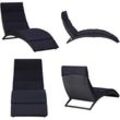 Sonnenliege mit Auflage Poly Rattan Schwarz - Sonnenliege - Sonnenliegen - Home & Living - Grau