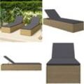 Sonnenliege Poly Rattan Braun und Dunkelgrau - Gartenliege - Gartenliegen - Home & Living - Braun