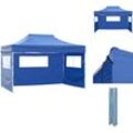 Pavillons & Partyzelte - Living Faltzelt mit 3 Seitenteilen 3x4,5 m Blau - Blau