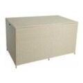 Auflagenbox Poly Rattan xxl Kissenbox Gartenbox Box Aufbewahrungsbox Beige