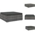 Gartensofaelemente - Living Modular-Fußhocker 1 Stk. + Auflagen Poly Rattan Grau - Grau