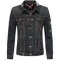 NAVAHOO Damen Jacke Übergangsjacke Jeans Frühling Destroyed Jeansjacke Pamuyaa