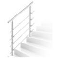 Vingo - 150cm Treppengeländer Edelstahl Handlauf Geländer für Treppen Brüstung Balkon 4 Querstreben, Innen und Außen