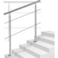 Treppengeländer Edelstahl-Handlauf Geländer für Treppen Brüstung Balkon mit/ohne Querstreben (120cm, 2 Querstreben) - Tolletour