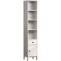 Hochschrank WELLTIME "Kall" Schränke Gr. B/H/T: 35cm x 188cm x 33cm,, weiß (weiß lackiert) Badschrank aus Kiefer-Massivholz mit Schublade - (BTH) 3533188 cm