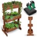 holz4home® Hochbeet mit 3 Ebenen inkl. Gartenvlies & Handschuhe