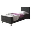 Boxspringbett Esra 90x200 Webstoff Anthrazit