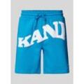 Regular Fit Sweatshorts mit Label-Statement Modell 'Wavy Retro'