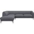 Ecksofa FLEXLUX "Belle Designsofa, L-Form, B/T 268/209 cm", blau (navy blau), B:268cm H:74cm T:209cm, 62% Polyester/17%Cotton/14%Viscose/7%linen, Sofas, Skandinavisches Design, In hochwertiger Verarbeitung