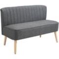 Homcom - 2-Sitzer Stoffsofa Polstersofa Doppelsofa Sitzmöbel Loungesofa Holz Schaumstoff Dunkelgrau 117 x 56,5 x 77 cm - Dunkelgrau/Kohlegrau