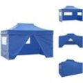 Pavillons & Partyzelte - Living Faltzelt Pop-Up mit 4 Seitenteilen 3x4,5 m Blau - Blau