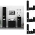 Vidaxl - Badezimmermöbel-Sets - Living 3-tlg. Badmöbel-Set Schwarz Holzwerkstoff - Schwarz