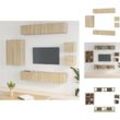 TV-Möbel - Living 8-tlg. TV-Schrank-Set Sonoma-Eiche Holzwerkstoff - Braun