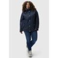 Regenjacke RAGWEAR "Marge", Damen, Gr. XXL (44), blau (deep), Obermaterial: 100% Polyester, Futter: 100% Polyester, Wattierung: 100% Polyester, casual, tailliert Po-bedeckend, hoch geschlossener Ausschnitt, Langarm Ärmel ohne Ärmelschlitz normaler Saum, Jacken, warm gefütterter Damen Winter Regenmantel