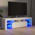 vidaXL TV-Schrank mit LED-Beleuchtung Hochglanz-Weiß 140x36,5x40 cm 804370