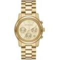 Chronograph MICHAEL KORS "RUNWAY, MK7323", gold (goldfarben), Armbanduhren, Damen Quarzuhr, Armbanduhr, Damenuhr, Stoppfunktion, Edelstahlarmband