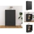 Sideboards - Living Highboard Schwarz 70x31x115 cm Holzwerkstoff - Schwarz