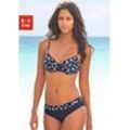 Bügel-Bikini LASCANA Gr. 36, Cup B, blau (marine, weiß) Damen Bikini-Sets mit einer schlichten Schlaufe zwischen den Cups