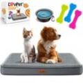 LovPet® Hundebett orthopädisches Hundekissen Hundekorb Cookie, Inkl. Napf + 3X Kauknochen, Hundesofa für Kleine, Mittelgroße & Große Hunde, Bezug abnehmbar und waschbar