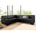 Ecksofa DOMO COLLECTION "Norma Top L-Form", schwarz, B:247cm H:77cm T:212cm, Sofas, wahlweise mit Bettfunktion