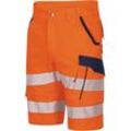 Vizwell Warnschutz-Shorts Flex-HiVis VWT192 Gr. 62 leuchtorange/marine