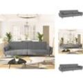 Vidaxl - Sofas - Living Schlafsofa 2-Sitzer mit 2 Kissen Hellgrau Samt - Grau