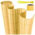 VINGO PVC Sichtschutzmatte Sichtschutzzaun Sichtschutz für Zaun Balkon Bambus 140x300cm Stabile W-Form