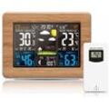 Eting - Drahtlose Wetterstation mit Barometer/Wettervorhersage/Warnung, Farbdisplay Indoor/Outdoor Multifunktionsuhr Thermometer Hygrometer