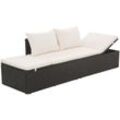 Outdoor-Lounge-Bett mit Polster & Kissen Poly Rattan Schwarz Vidaxl