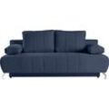 Schlafsofa WERK2 "Troya", blau (dunkelblau), B:210cm H:95cm T:95cm, 100% Polyester, Sofas, 2-Sitzer Sofa und Schlafcouch mit Federkern & Bettkasten