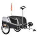 2-in-1 Hundeanhänger Trolley für Haustier Lastenanhänger Schwarz+Silber