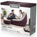 Bestway Comfort Cruiser Luftsessel lila mit Fußhocker 121 x 100 x 86 cm