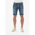 Shorts LE TEMPS DES CERISES "JOGG", Herren, Gr. 29, US-Größen, blau, 98% Baumwolle, 2% Elasthan, casual, Hosen 5-Pocket-Hose, mit trendigem Umschlag